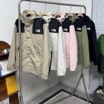The North Face Jacket Red Fleece Winter Windproof Cuffs