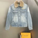 Miu Outerwear Red Wool Lambswool Down Denim