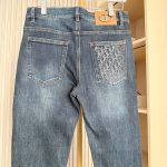 Dior Jeans Red Denim Clean Lines Sophistication Slim Fit Embroidery Metal Logo