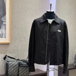 Dior Outerwear Black Sheepskin Suede Woven Fabric