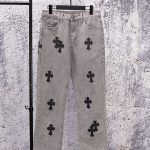 Chrome Hearts Jeans Red Denim Street Style Sophistication Slim Fit