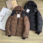 Moncler Jackets Red Feather Goose Down Polyester Nylon Elegant Style Winter