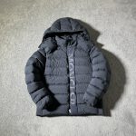 Moncler Down Jacket Black Feather Goose Nylon Rubber