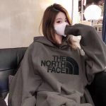 North Hoodies Red Silk Milk Simple And Elegant