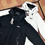 Fila Outerwear Red Duck Down Fleece Adjustable Drawstring Sweet Style Winter Zippered Pocket