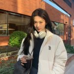 Express Long-Sleeved Shirt Red Cotton Feather Down Nylon Fleece Twill Lace Streetwear Winter Embroidery Embossing Process Windproof Cuffs