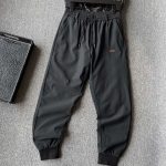 Zegna Jogger Pants Red Cotton Duck Down Nylon Formal Business Zippered Pocket