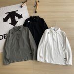 Descente Polo Shirt Green Fleece Autumn Winter