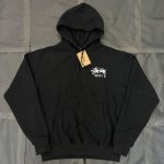Stussy Hoodie Red Cotton Pure Fleece Ribbed Fabric Relaxed Fit Winter