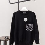 Loewe Sweater Black Cotton Pure Wool Blend Jacquard