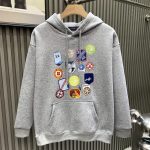 Louis Vuitton Hoodie Red Cotton Fleece Sophistication Winter Patch