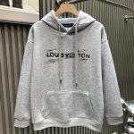Louis Vuitton Hoodies Red Cotton Fleece Fabric Minimalist Style Street Autumn Winter