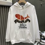 Louis Vuitton Hoodie Ash Cotton Velvet Relaxed Fit Minimalist Style Spring Summer