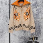 Louis Vuitton Cardigan Red Wool Blend Jacquard Relaxed Fit Streetwear Winter Pattern