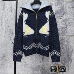 Louis Vuitton Cardigan Red Wool Jacquard Relaxed Fit Streetwear Winter Pattern