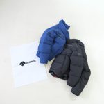 Descente Down Jacket Red Cotton Feather Goose Adhesive Nylon Velvet Pu Leather 3D Cutting Color Blocking