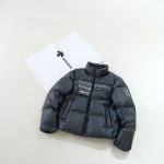 Descente Long-Sleeved Red Silk Feather Duck Down Adhesive Nylon Velvet Imitation Leather Pu 3D Cutting Embroidery Color Blocking