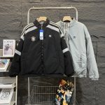 Adidas Cotton-Padded Coat Blue Cotton Double-Sided Polyester Fiber Autumn Winter And