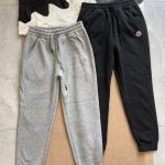 Moncler Long Pants Black Cotton Combed Fleece All-Day Comfort Autumn Winter And Even Stitching