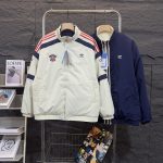 Adidas Cotton-Padded Coat Blue Cotton Double-Sided Polyester Fiber Autumn Winter And
