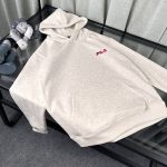 Fila Hoodie Red Fleece Winter Embroidery