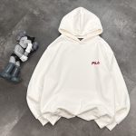 Fila Hoodie Red Fleece Winter Embroidery