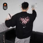 Nike Sweatshirt Black Cotton Fleece Ribbed Fabric Art Graffiti