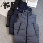 Descente Down Jacket Red Cotton Microfiber Zippered Pocket
