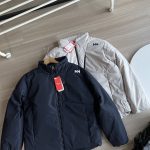 Helly Hansen Coat Red Goose Down Zippered Pocket Windproof Cuffs