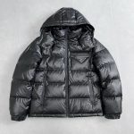 Prada Down Jacket Red Genuine Leather