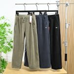 Lacoste Sweatpants Red Cotton Fleece Fabric Visually Slimming Autumn Winter