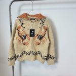 Louis Vuitton Coat Red Cotton Wool Blend Jacquard Embroidery