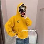 Stussy Sweater Yellow Cotton Pure Cashmere Exquisite Tailoring