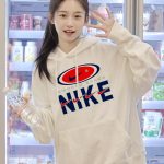 Nike Hoodie Red Cotton Pure Fleece Ribbed Fabric Winter