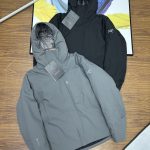Archaeopteryx Coat Ash Cotton Down Microfiber Winter Embroidery Windproof Cuffs
