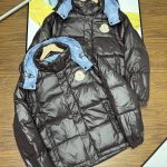 Moncler Coat Red Male Female Goose Down Duck Nylon Fabric Understated Winter Embroidery Patch