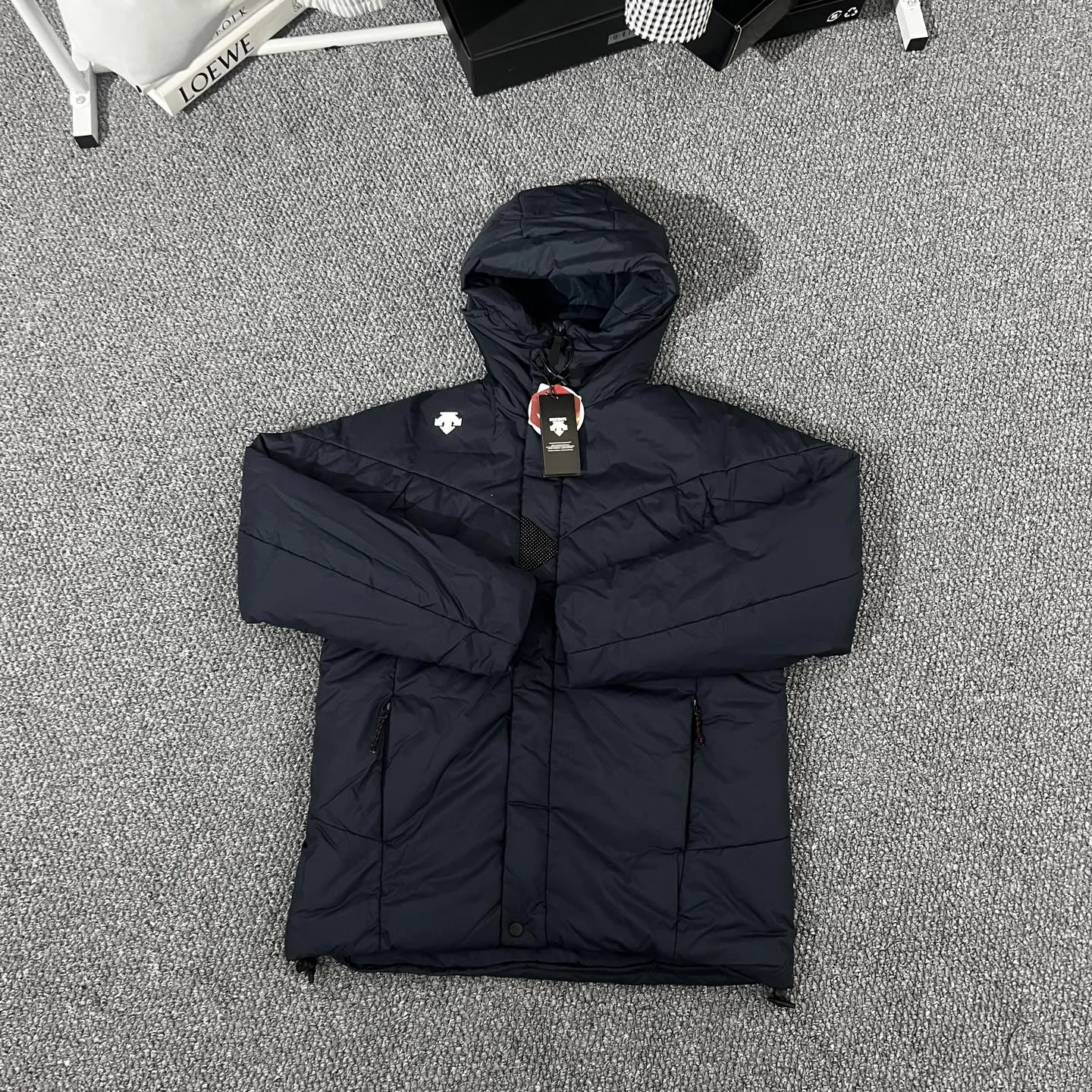 Descente Down Jacket Red Cotton Silk Nylon Waterproof Membrane Tape Urban Outdoor Windproof Winter