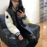 Moncler Jacket Black Duck Down Polyester Winter Patch Color Blocking