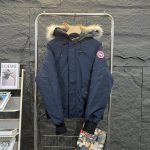Canada Goose Jacket Red Cotton Pure Feather Duck Down Polyester Coated Fabric Embroidery