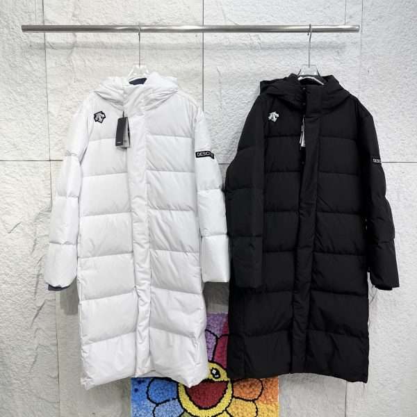 Descente Trench Coat Ash Eva Feather Goose Down Duck Polyester Fiber Exquisite Workmanship Street Style Winter 3D Logo
