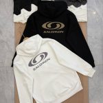 Salomon Hoodie Black Cotton Fleece Simple And Versatile Sophistication Autumn Winter
