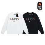 Nike Sweatshirt Black Cotton Fleece Ribbed Fabric