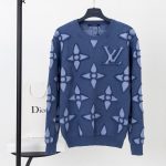 Louis Vuitton Sweater Red Cotton Pure Wool Jacquard Pattern