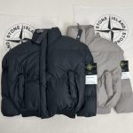 Stone Island Cotton-Padded Coat Red Cotton Thick Down Polyester Pu Leather Exquisite Workmanship Street Style Winter
