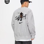 Nike Hoodies Black Cotton Fleece Ribbed Fabric