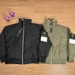 Stone Island Cotton-Padded Coat Red Cotton Down Polyester Ribbed Fabric Exquisite Workmanship Street Style Winter Early Slim Fit
