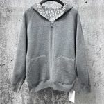 Dior Outerwear Blue Cotton Pure Wool Cashmere Velvet Jacquard High-Quality Materials