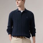 Haggis Sweater Red Cotton Cable Knit Autumn Winter And