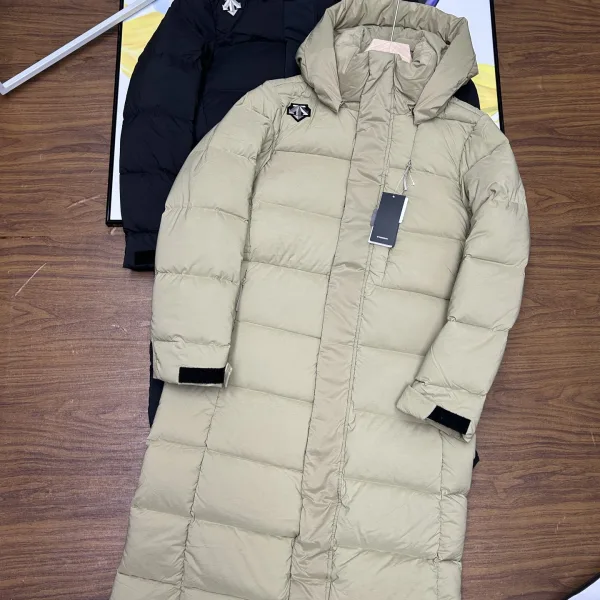 Descente Overcoat Black Feather Goose Down Duck Polyester Fiber Winter