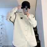 Celine Long-Sleeved Shirt Red Cotton